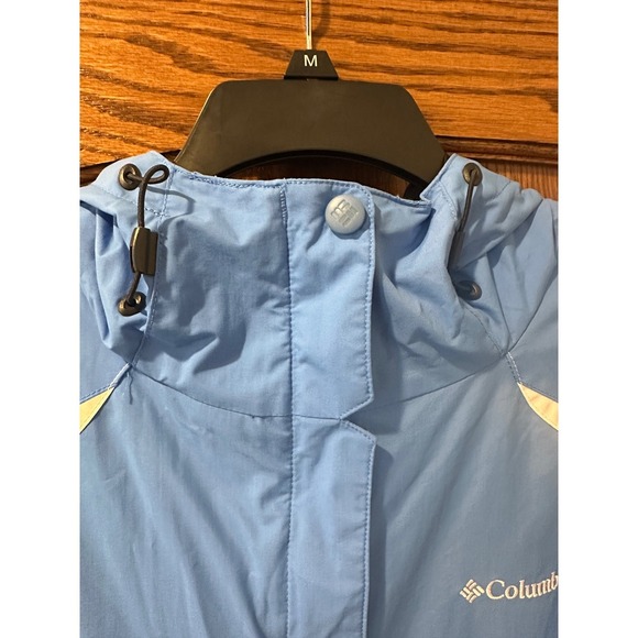 Columbia Womens Interchange Jacket 1X Hooded Raincoat Active Outdoor Blue - Picture 2 of 6